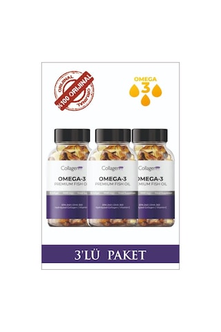 Collagen Forte 3 Adet Omega-3 Premium Fish Oil 90 Softgel X 1000mg