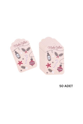 Yılbaşı Mutlu Yıllar Yazılı Hediye Etiketi, Yeniyıl Kokina Temalı