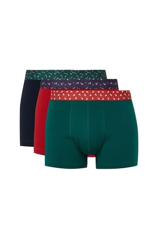 Defacto Erkek Yılbaşı Temalı 3lü Boxer E0046ax24cwnv135 Lacivert