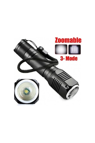 F.b.ı F-82 T6 Led Zoomlu 2000 Lm Yüksek Işık Şarjlı El Feneri Çok Renkli