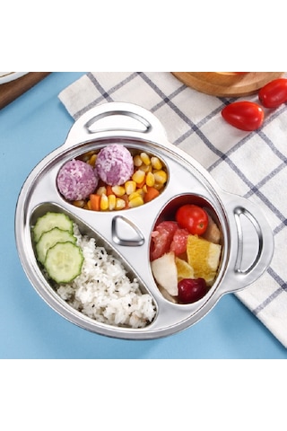 Sones Çocuklar Ev Paslanmaz Çelik Izgara Karikatür Yemek Tabağı Panda