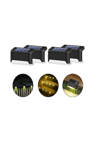 4 Lü Solar Güneş Enerjili Köşebent Veranda Bahçe Led Aydınlatma (529425314)