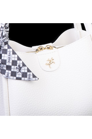 Nas Bag Fularlı Mini Boy El Ve Çapraz Çanta Beyaz Lopez