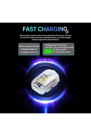 Yaozixa Drone Gece Işığı: 3 Renk Beyaz/yeşil/kırmızı , Çoklu Flaş Modu, Dahili Pil, Uyarlanabilir Abs+pc Malzeme