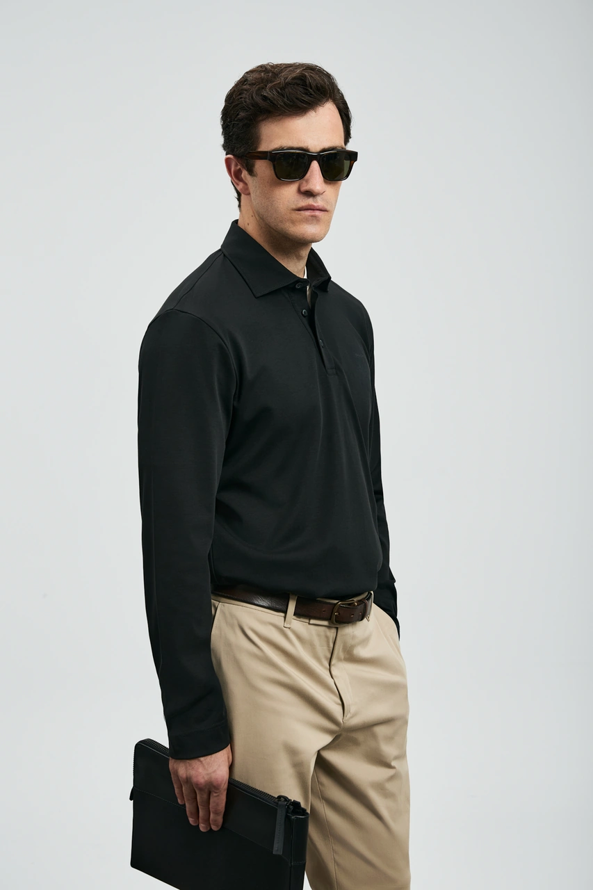 Lufian Rocky Smart Erkek Polo Tişört Siyah Siyah 112040044100100 Siyah