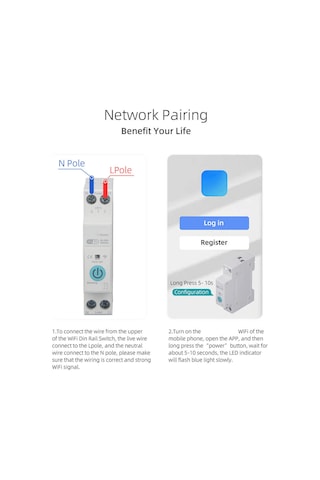 Yaozixa Ev İçin Wifi Akıllı Devre Kesici, 63a 90-300v, Enerji Tüketim Takibi, Uygulama Ve Ses Kontrolü, Zamanlanmış Açma/kapama, Dın Ray Montajı