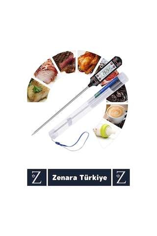 Ergonomik Lcd Ekran Çift Ölçüm Birimi Hafızalı Et Sıvı Mama Sıcak Soğuk Saplamalı Gıda Termometresi