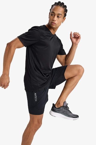 Defacto Defactofit Slim Fit Dar Kesim Sporcu İçi Taytlı Dokuma Şort F0010ax25aubk81 Siyah