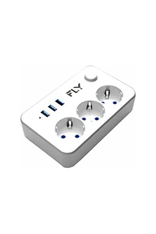 3406 Termal Akım Korumalı, Çocuk Korumalı, 3 X Usb, 2mt Uzatma Kablosu 3nanlü Priz, Beyaz Diğer