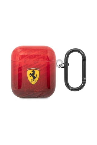 Airpods Uyumlu Kılıf Ferrari Lisanslı Parlak Klasik Logolu Sf Desenli Kılıf Kırmızı