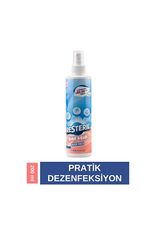 Resteril Doğal Alkolsüz Bebek Çocuk Dezenfektan Su Bazlı Hijyen Spreyi 200 ML