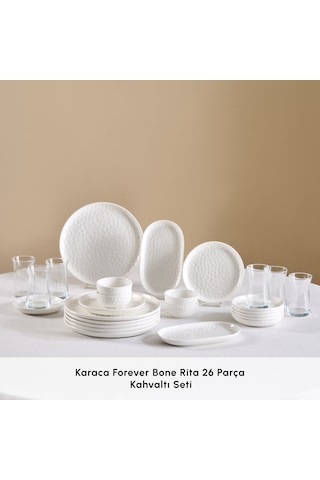 Karaca Forever Bone Rita 26 Parça 6 Kişilik Kahvaltı Takımı Beyaz
