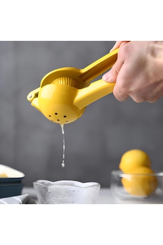 2'si 1 Arada Mutfak Manuel Limon Sıkacağı Alüminyum Portakal Sıkacağı Meyve Presi Kelepçe Aletleri Çok Fonksiyonlu Yemek Kelepçesi Aksesuarları Sarı