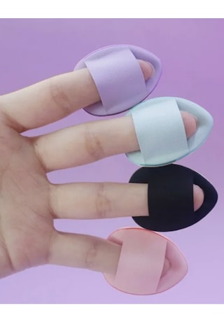 Mucit Home 5 Adet Mini Kozmetik Puf Parmak Yüz Makyaj Sünger Concealer Göz Altı Kapatıcı