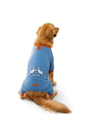 Mavi Ducks Pijama Orta Ve Büyük Irk Köpek Pijaması - Köpek Tulumu - Köpek Kıyafeti 15 Kg-45 Kg