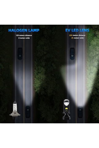 Maiyame 80w 6000k 20000lm Ip68 Su Geçirmez H4 Led Far Ampülü, Csp-led Çip, 50000 Saat Ömür, Siyah, Çift Paket