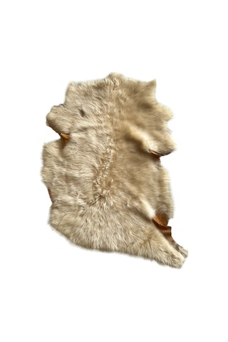 Naturel Uzun Tüylü Koyun Postu Kahve-krem