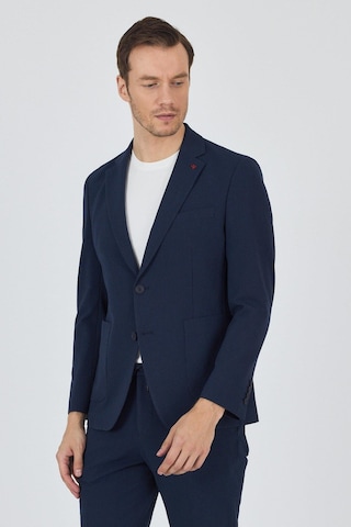 İmza Koyu Lacivert Gofreli Mono Yaka Esnek 6 Drop Slim Fit Classic Takım Elbise 1001250117 Koyu Lacivert