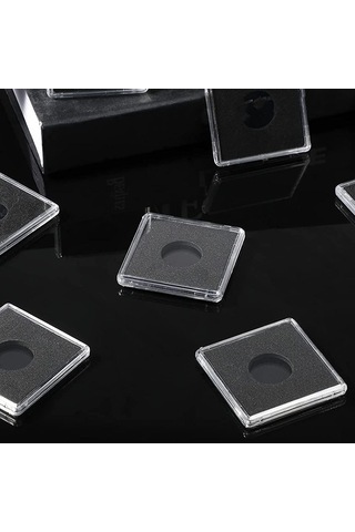 Anjiexun 20 Adet Gümüş Dolar Madeni Para Tutucu, 2 X 2 Yarım Dolar Madeni Para Tutucu, 18,5 Mm Diğer