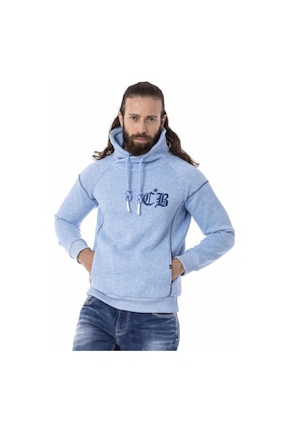 Cipo & Baxx CL529 Jumbo Yaka Kışlık Mavi Sweatshirt Mavi