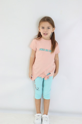 Kız Çocuk Kaprili Kısa Kollu Yazlık Basic Takım 2-5 Yaş 001