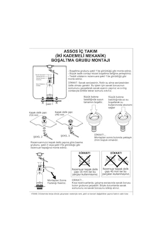Visam Assos 607-001 İki Kademeli Rezervuar İç Takım  Zeplin Flotörlü Kırmızı