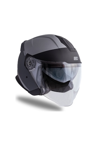 Palio 2.0 Scout Mat Titanyum-siyah Güneş Vizörlü Açık Kask C2 Siyah