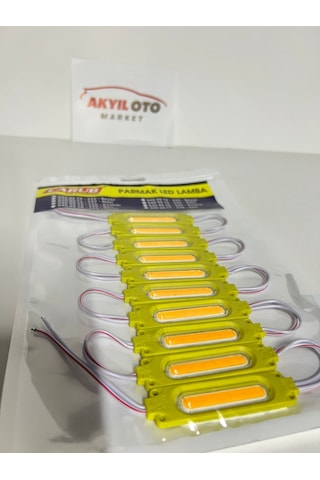 Parmak Led Lamba Parmak 12v Cob Sarı 10 Adet