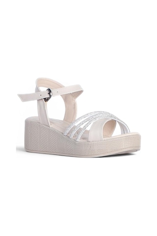 Ayakcenter Byn Ayışığı By33 Krem Kadın 7 Cm Topuklu Sandalet