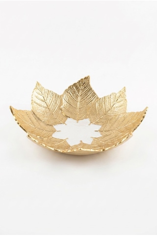 Krem Gold 8 Kollu Yaprak Tabak