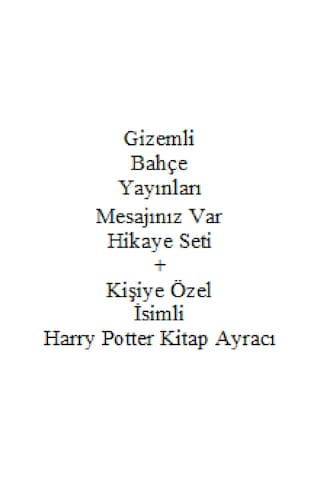 2. 3. Sınıf Hikaye Kitabı Seti Gizemli Bahçe Yayınları Mesajınız Var + Kişiye Özel İsimli Harry Potter Kitap Ayracı﻿﻿