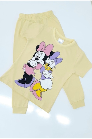 Minnie Kız Çocuk Pijama Takımı Sarı
