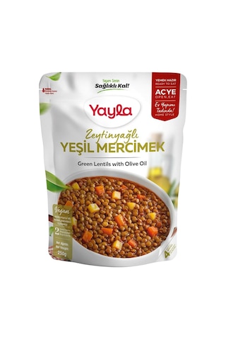 Yayla Yemek Hazır Zeytinyağlı Yeşil Mercimek 250 G