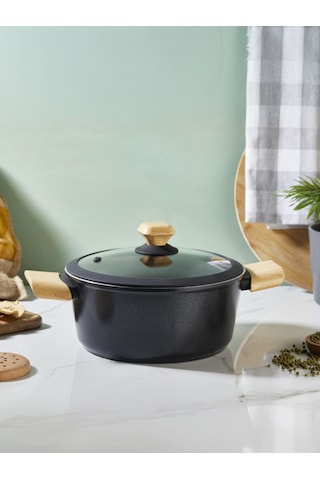 Auris 24 Cm Derin Tencere Siyah