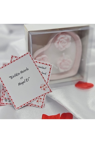Soya Wax Doğal Kalp Mum Gizli Mesajlı Sevgililer Gününe Özel
