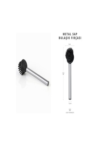 Milena Life Metal Saplı Çok Amaçlı Pratik Lavabo Bulaşık Fırçası 2'li