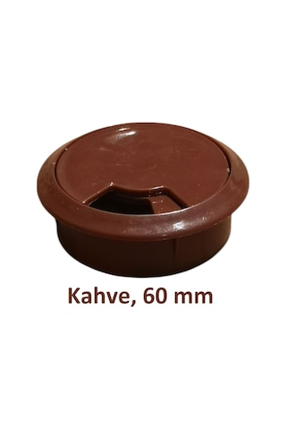 Adilon Masa Üstü Kablo Kanalı Deliği Kapağı Kahverengi Masa Kapağı 6 Cm 5 Adet
