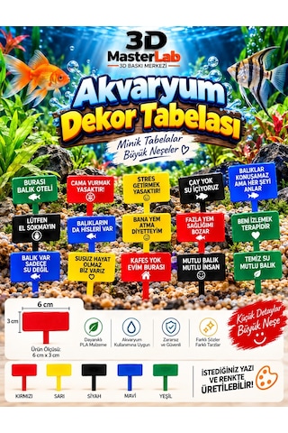 Akvaryum Dekor Tabela Akvaryum Aksesuarı