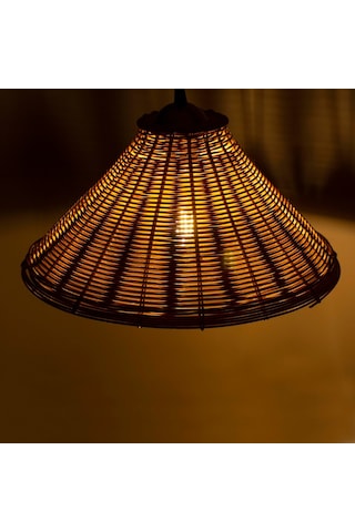 Bambu Sarkıt Avize: Rain Asya Stil Rattan Sarkıt 40Cm