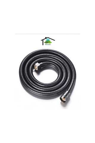Mintev Siyah Ultra Dayanıklı 1.5m Örgülü Duş Hortumu Paslanmaz Siyah