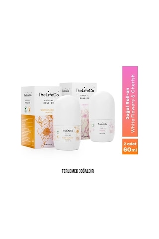 TheLifeCo Doğal Roll-on Deodorant White Flowers 60 ML + Roll-on Deodorant Cherish 60 ML