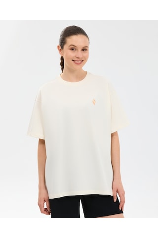 Skechers W Oversize Fit Graphic T-shirt Kadın Beyaz Tshirt S2610052-3855