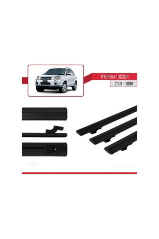 Hyundai Tucson Jm 2004-2009 Arası İle Uyumlu Basic Model Ara Atkı Tavan Barı Siyah 3 Adet