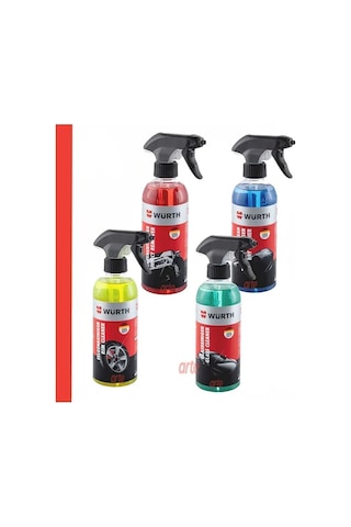 Würth Araç Dış Bakım Temizlik Seti Jant, Böcek, Cam Ve Kuru Temizleme 4 Lü Set