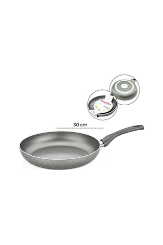 Papilla Fred 30 Cm Maxi Granit Tava - Tek Saplı Gri Kırçıllı Brkt-706141- 6'li Paket Diğer