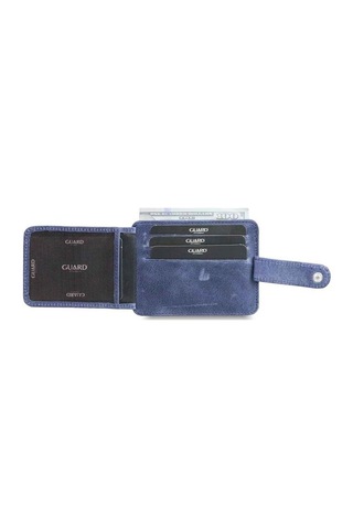 Guard Dikey Crazy Lacivert Hakiki Deri Kartlık Erkek / Kadın P5171 Lacivert