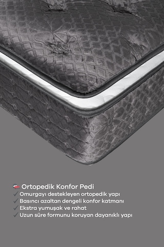 Ultra Full Ortopedik Pedli Tavşan Tüyü Kumaş Bel Ve Sırt Destekli Prime Pelüş Yatak Çift Kişilik