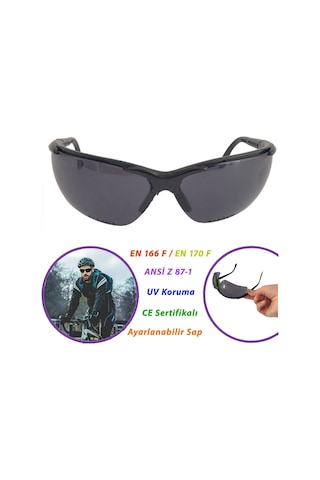 Uv Korumalı Silikon Burunlu Ayarlanabilir Sap Koruyucu Bisiklet Gözlüğü Füme