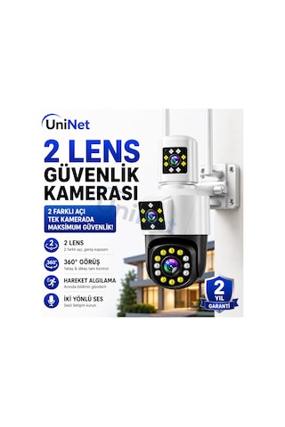 Uninet 5mp Çift Kameralı Wifi Ptz Güvenlik Kamerası 355 Döner, Lazer Flash Led, Insan Takibi Ve Gece Görüşü