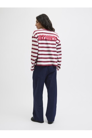 Jack & Jones Kadin Pileli Barrel Fit Kesim Pantolo - Maddy - 12282465 Maritime Blue